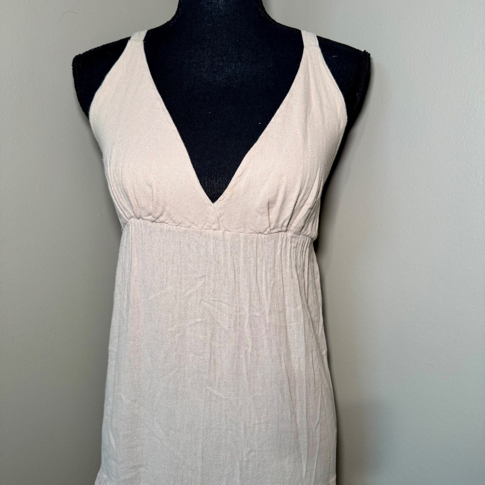 Sea Spice Resort Wear Tan 100% Peruvian Cotton‎ Tiered Maxi Dress Womens XL